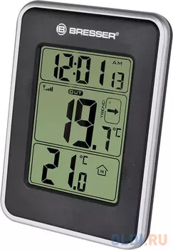Метеостанция BRESSER Temeo io, термодатчик, часы, будильник, черный, 73255