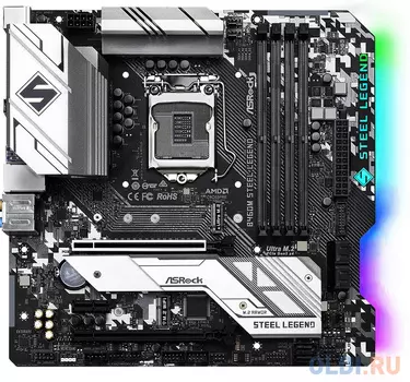 Материнская плата ASRock B460M Steel Legend Socket 1200 B460 4xDDR4 2xPCI-E 16x 1xPCI-E 1x 6 mATX Retail