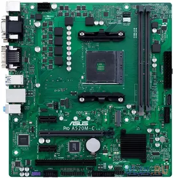 Материнская плата ASUS PRO A520M-C/CSM Socket AM4 AMD A520 2xDDR4 1xPCI-E 16x 1xPCI 2xPCI-E 1x 4 mATX Retail