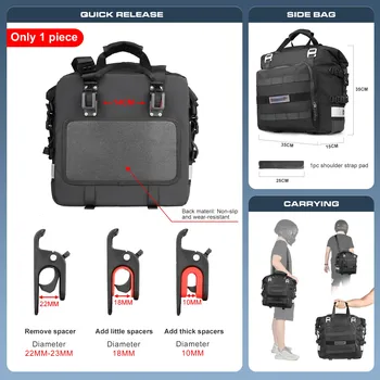 Мотоциклетная сумка Rhinowalk 20L-30L, универсальная Боковая Сумка-седло со съемной 100% водонепроницаемой внутренней сумкой, уличный мотоциклетный чемодан