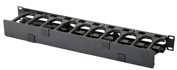 Кабельный организатор Eurolan 25B-1U-16BL повышенной емкости 19", 1U, с крышкой, черный