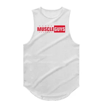 Do The Work Muscleguys Летняя новая брендовая спортивная быстросохнущая рубашка для бодибилдинга и фитнеса с сеткой, модная дышащая крутая рубашка без рукавов M чёрный