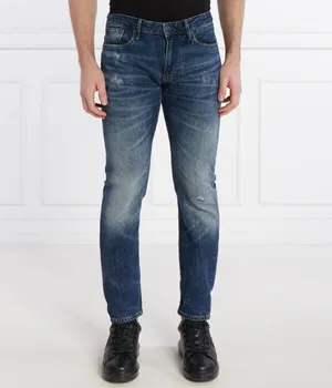 Джинсы мужские Emporio Armani с эффектом потертости, синий