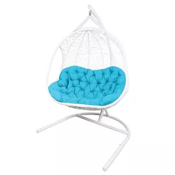 Кресло подвесное для двоих гелиос (ecodesign) голубой 124x205x108 см.