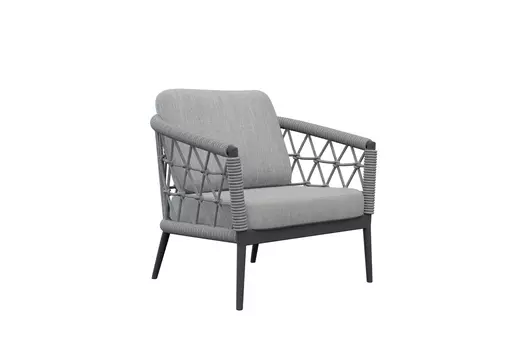 Кресло уличное муза с оплеткой (garda decor) серый 81x75x88 см.