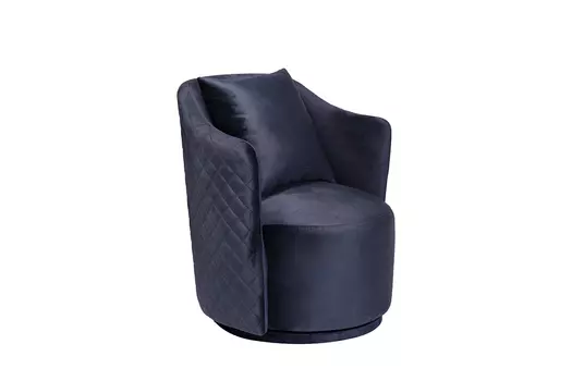 Кресло verona basic вращающееся велюровое темно-синее (garda decor) синий 70x80x77 см.