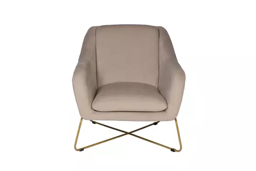 Кресло велюровое бежевое/матовое золото (garda decor) бежевый 80x75x87 см.