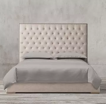 Кровать adler panel diamond-tufted fabric (idealbeds) бежевый 200x140x212 см.