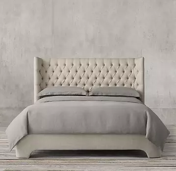 Кровать atherton fabric (idealbeds) серый 188x130x214 см.