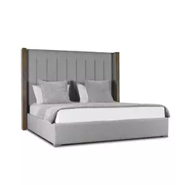 Кровать “berkley winged vertical bed wood collection” 140*200 (idealbeds) серый 158x160x215 см.