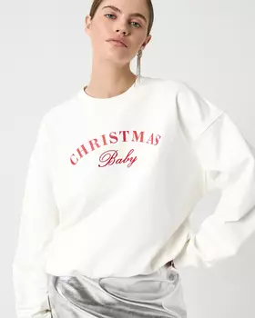 Толстовка Christmas Baby молочного цвета