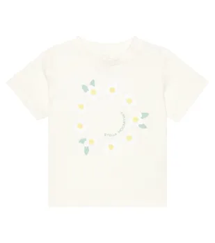 Хлопковая футболка с детским принтом Stella Mccartney Kids, белый
