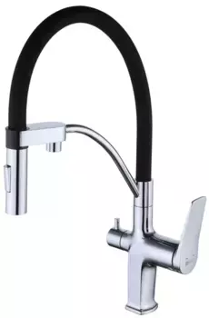 Смеситель для кухни с подключением к фильтру «Lemark» Comfort LM3074C чёрный/хром