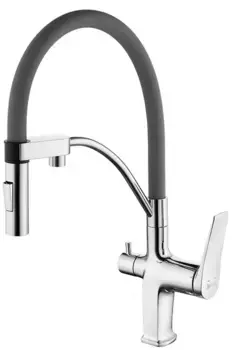Смеситель для кухни с подключением к фильтру «Lemark» Comfort LM3074C серый/хром