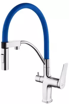 Смеситель для кухни с подключением к фильтру «Lemark» Comfort LM3074C синий/хром
