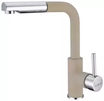 Смеситель для кухонной мойки «Alveus» Siros G55 1129045 с выдвижным изливом beige