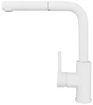 Смеситель для кухонной мойки «Alveus» Zeos-P Monarch 1136506 с выдвижным изливом white matt
