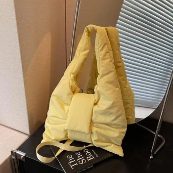 Casual large-capacity nylon cloth bag women s new versatile bow shoulder bag commuter messenger bag чёрный