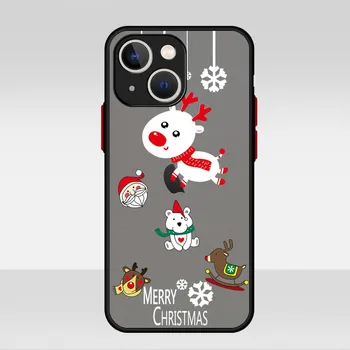 Матовый чехол с рождественской куклой оленем для Apple iPhone 14 11 13 7 12 Pro 7 XR XS Max 8 6s SE 2022, мягкий чехол для телефона iPhone 14