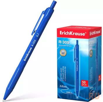 Набор шариковых ручек автоматическая Erich Krause R-305 39055 50 шт синий 0.35 мм