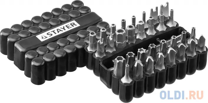 Набор STAYER MASTER 26084-H33 Биты Cr-V.с магнитным адаптером.в ударопрочном держателе.33 предмета