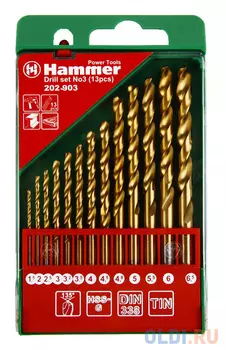 Набор сверл HAMMER Flex 202-903 DR набор No3 1,5-6,5мм металл, 13шт.