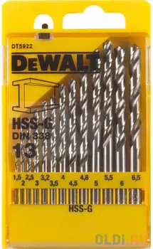 Набор сверл по металлу DeWalt DT5922-QZ 13шт