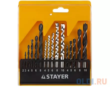 Набор сверл STAYER STANDARd29720-H16 комби.дер/мет/бет 16шт.