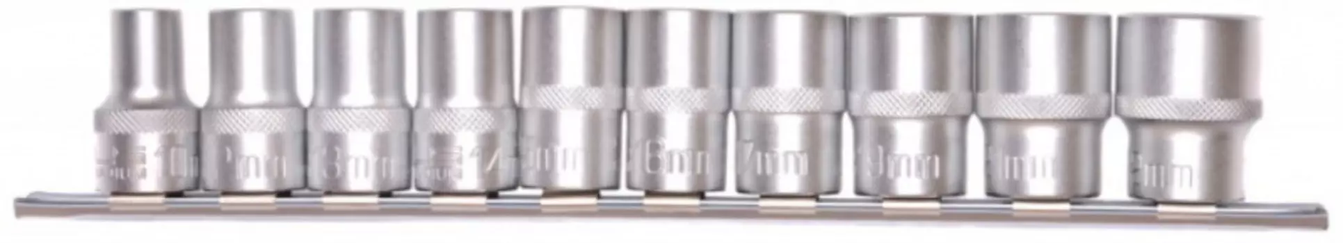 Набор торцевых головок, 1/2", 12-ти гр., CrV, 10шт., 10-24мм // Stels
