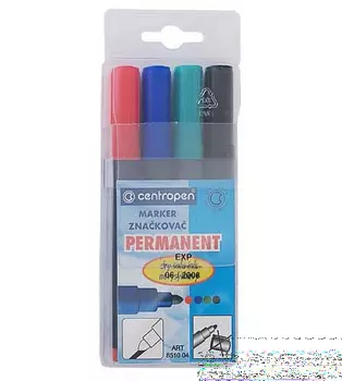 Набор маркеров Centropen 8510/04 PVC 4 шт разноцветный 8510/04 PVC