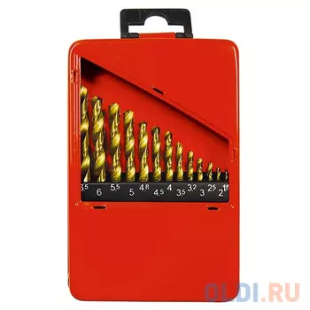 Набор нитридтитан. сверл по металлу, 1,5-6,5мм (через 0,5мм+3,2мм, 4,8мм), НSS,13 шт.// Matrix