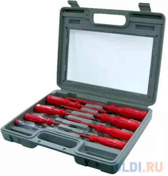 Набор отверточный Fit CrV изолированные в чемоданчике 7 +1 шт индикаторная 56127