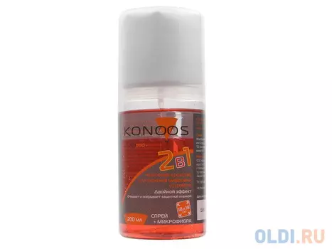 Набор Konoos KT-200DUO для ЖК-экранов (спрей 200 мл + салфетка) с силиконом, двухкомпонентный