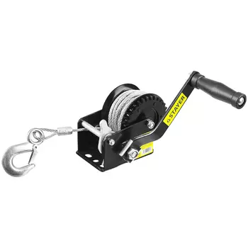 Лебедка ручная барабанная Stayer MASTER 43112-0.5 (тяговая, тросовая, 0,45т, 8м)