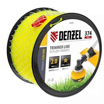 Леска для триммера Denzel FLEX CORD 96285, звезда, 2,0мм х 374м, на DIN катушке