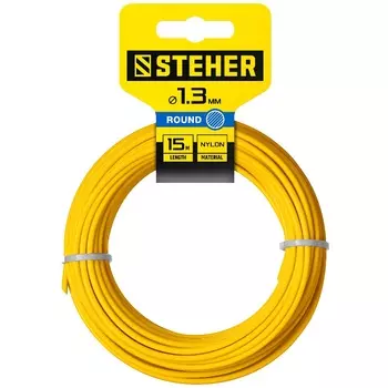 Леска для триммера Steher 75001-1.3 круг, 1.3 мм, 15 м