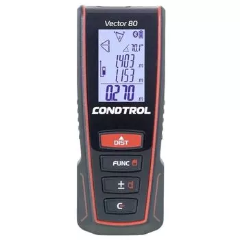 Лазерный дальномер Condtrol Vector 80, 1-4-099 (дальность 80 м, погрешность 1,5 мм, поддержка смартфона)