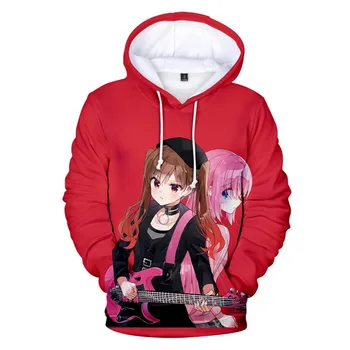 3D Bocchi the Rock Аниме Толстовка с длинным рукавом Женская Мужская Толстовка Harajuku Streetwear 2023 Новая Японская Манга Одежда S