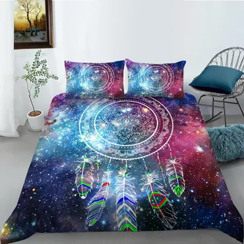 Комплект постельного белья 3D Star Dream Catcher, пододеяльник и наволочка, 2 или 3 односпальные двуспальные кровати, полноразмерное постельное белье мечты на молнии, супер удобное постельное белье DE 100x135cm
