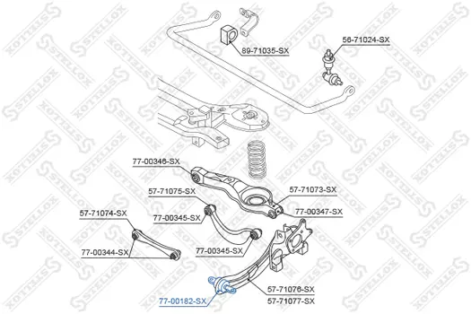 сайлентблок заднего рыч.пер.!\ Ford Focus DA# 1.4-2.0/1.6-2.0TDCi 04> 77-00182-SX STELLOX