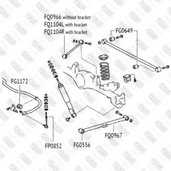 сайлентблок зад.попер.тяги!\ Toyota Land Cruiser 120/Prado GRJ120/KDJ120 FG0649 FIXAR