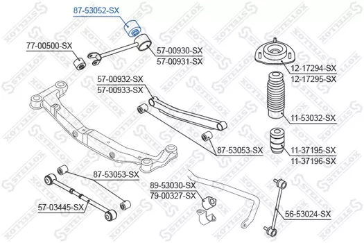 сайлентблок зад. продол. рычага!\ KIA Sportage aII &4WD 04> 87-53052-SX STELLOX