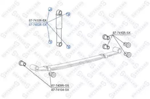 сайлентблок зад. продол. рычага!\ Nissan Patrol Y60 all 87-97 87-74026-SX STELLOX