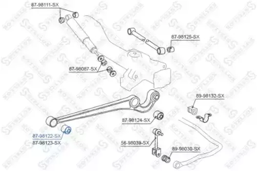 сайлентблок зад. продол. рычага пер.!\Toyota Land Cruiser LJ7#/RJ7# 90-93 87-98122-SX STELLOX