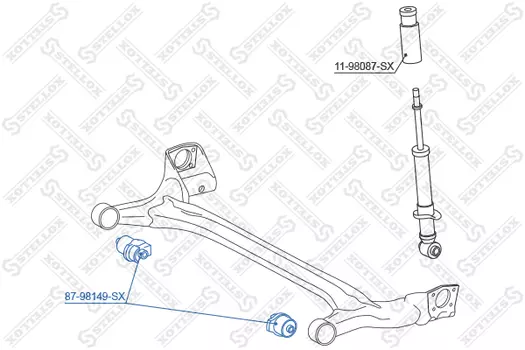 сайлентблок зад. балки!\ Toyota Corolla Verso CDE120/ZZE12# 01> 87-98149-SX STELLOX