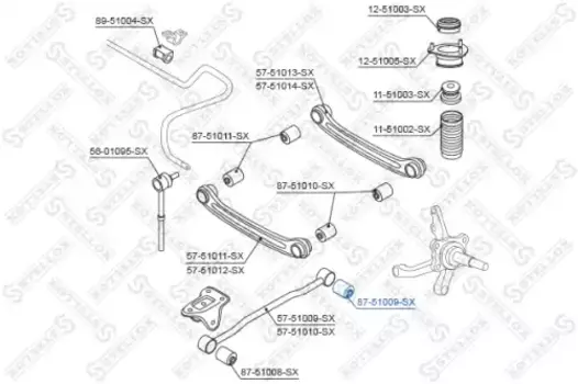 сайлентблок зад. продол. рычага зад.!\ Hyundai Accent all 99> 87-51009-SX STELLOX