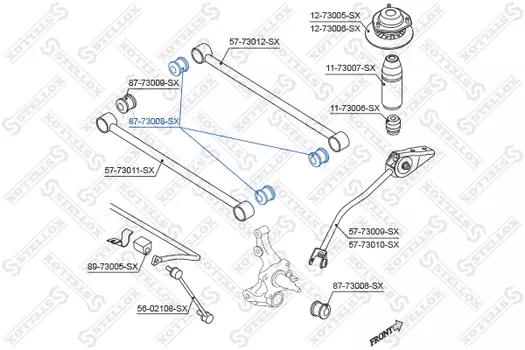 сайлентблок зад. рычага!\ Daewoo Nubira 97> 87-73008-SX STELLOX