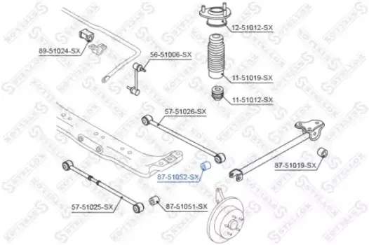сайлентблок зад. рычага пер.!\ Hyundai Coupe 01> 87-51052-SX STELLOX