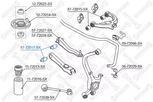 сайлентблок зад. рычага внутр.!\ Mitsubishi Galant all 92-96/Eclipse 95> 87-72017-SX STELLOX