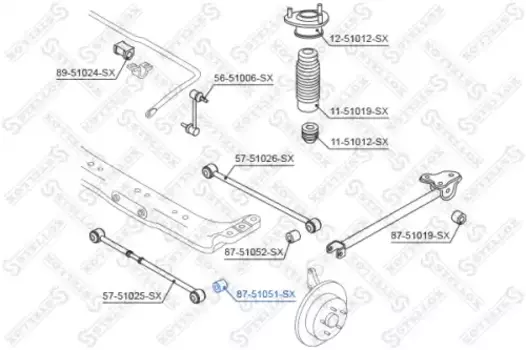 сайлентблок зад. рычага зад.!\ Hyundai Coupe 01> 87-51051-SX STELLOX